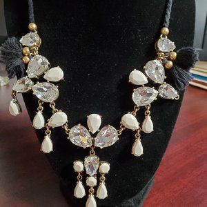 3for$35 Gold tone Black & White Statement Necklace